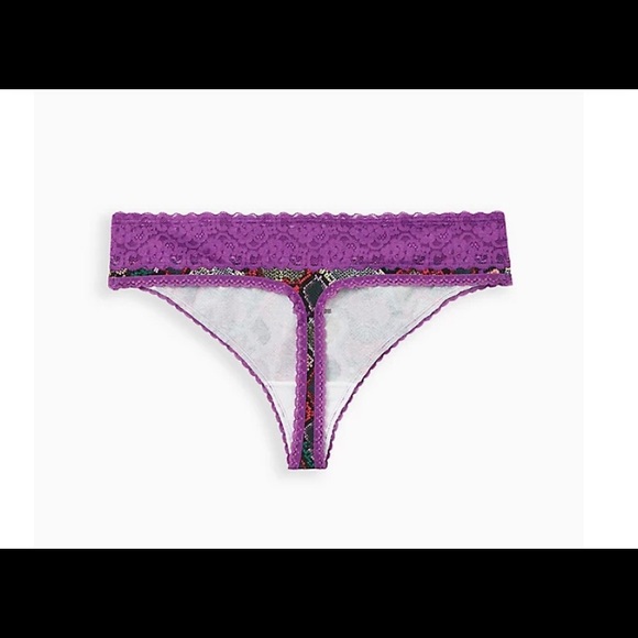 Torrid Snake Print Wide Lace Thong Panty - Picture 3 of 3
